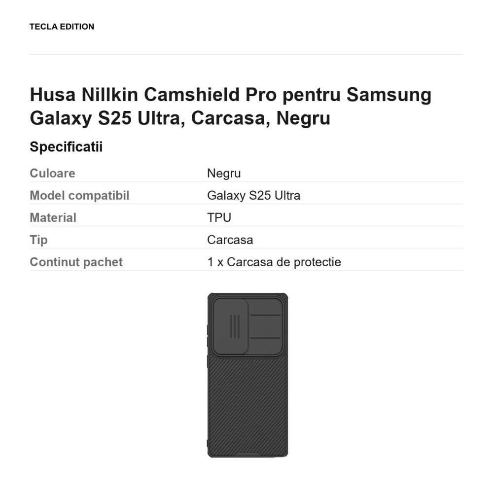 Husa Nillkin Camshield Pro pentru Samsung Galaxy S25 Ultra, Carcasa, Negru [3]