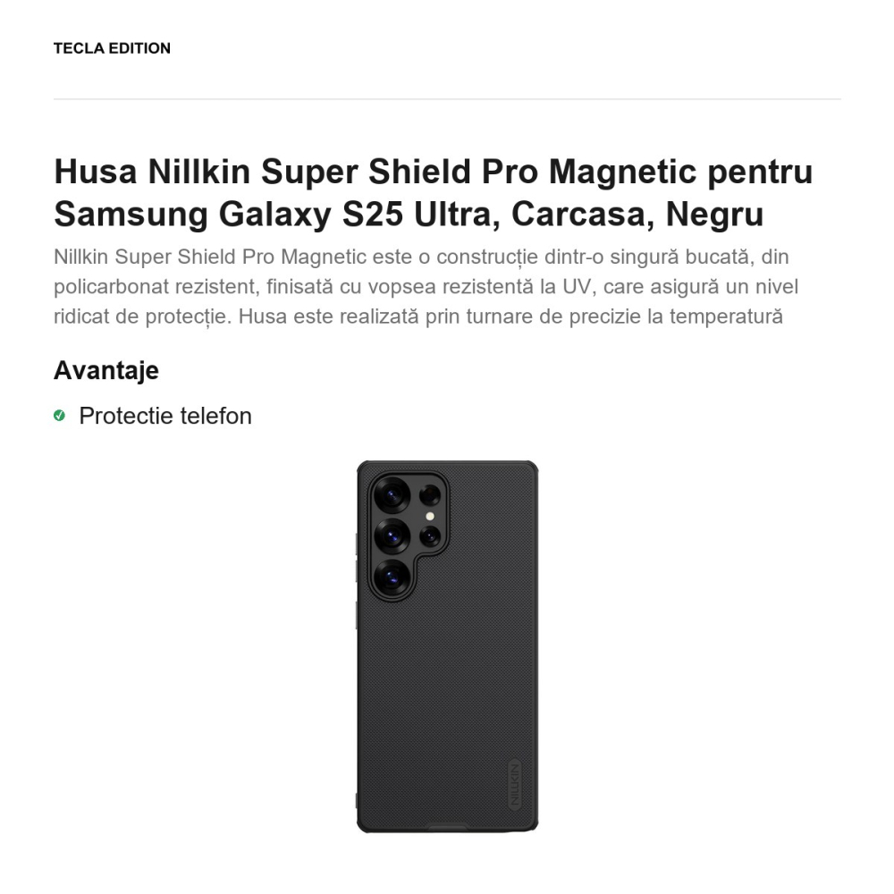 Husa Nillkin Super Shield Pro Magnetic pentru Samsung Galaxy S25 Ultra, Carcasa, Negru [2]