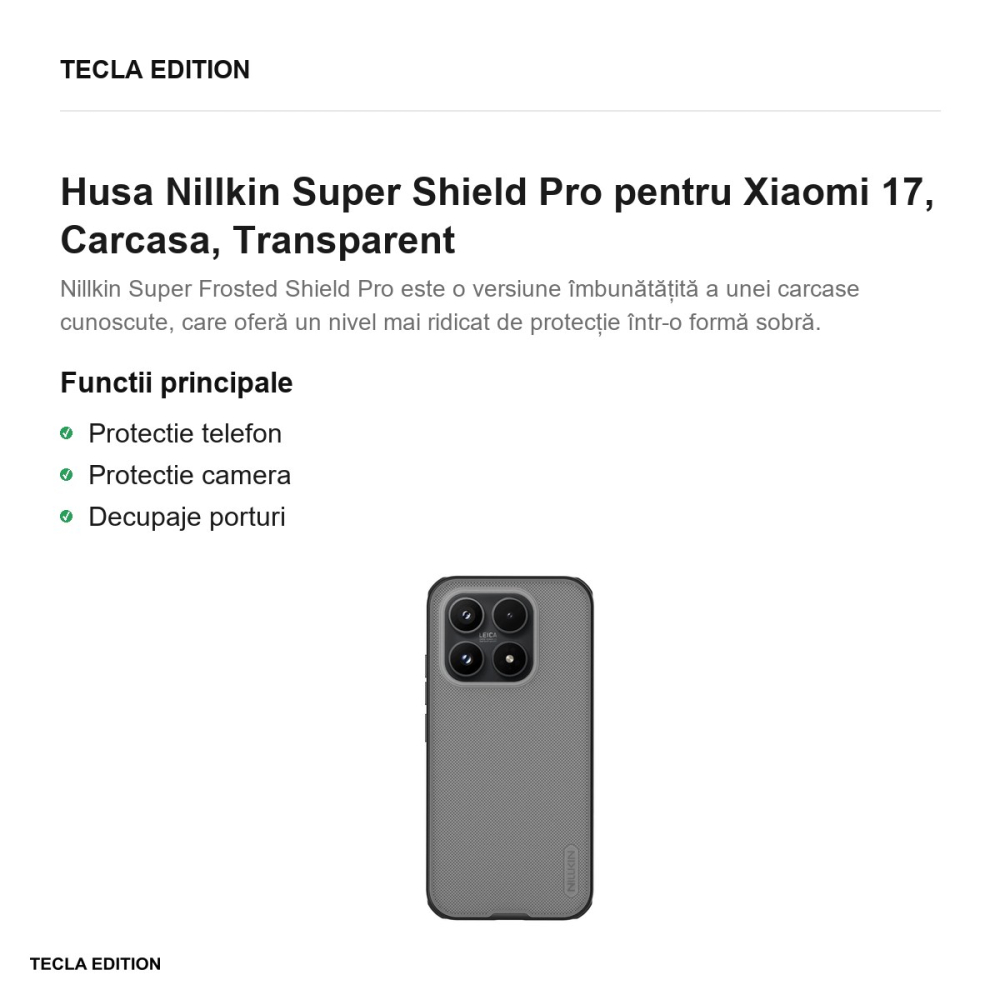 Husa Nillkin Super Shield Pro pentru Xiaomi 17, Carcasa, Transparent [2]
