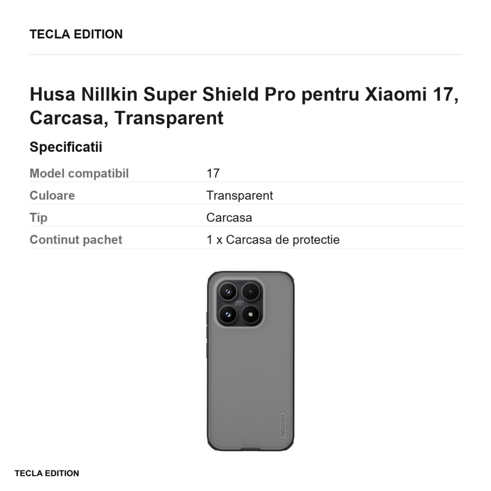 Husa Nillkin Super Shield Pro pentru Xiaomi 17, Carcasa, Transparent [3]