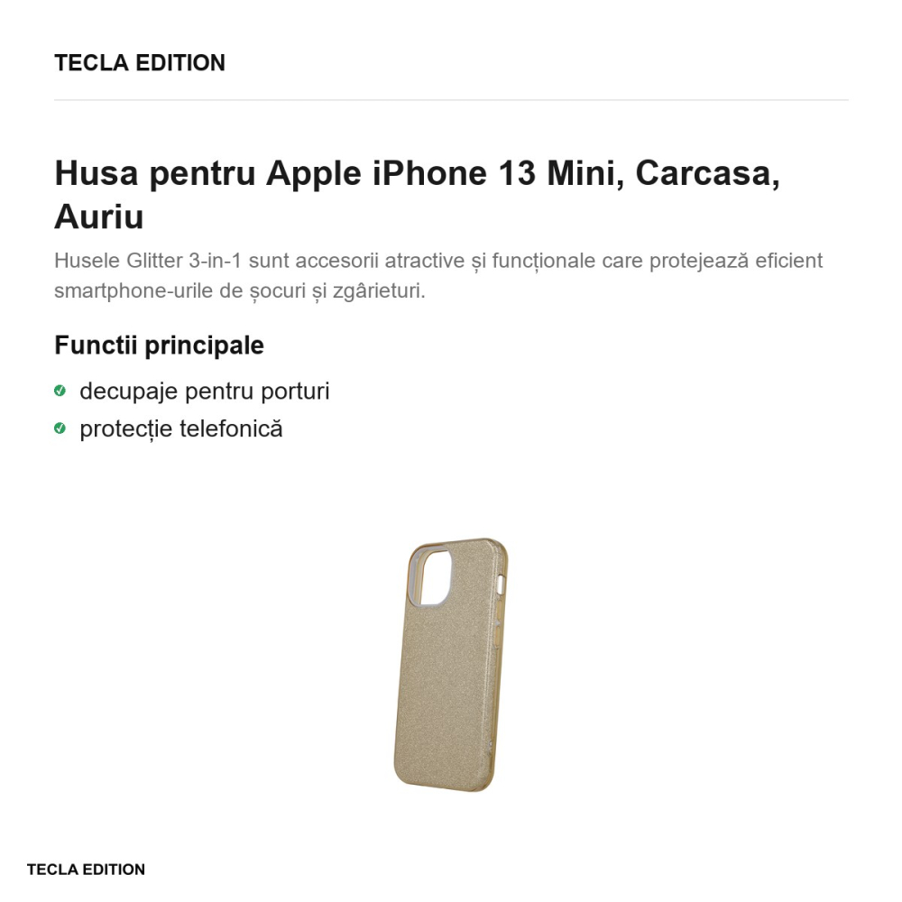 Husa pentru Apple iPhone 13 Mini, Carcasa, Auriu [2]