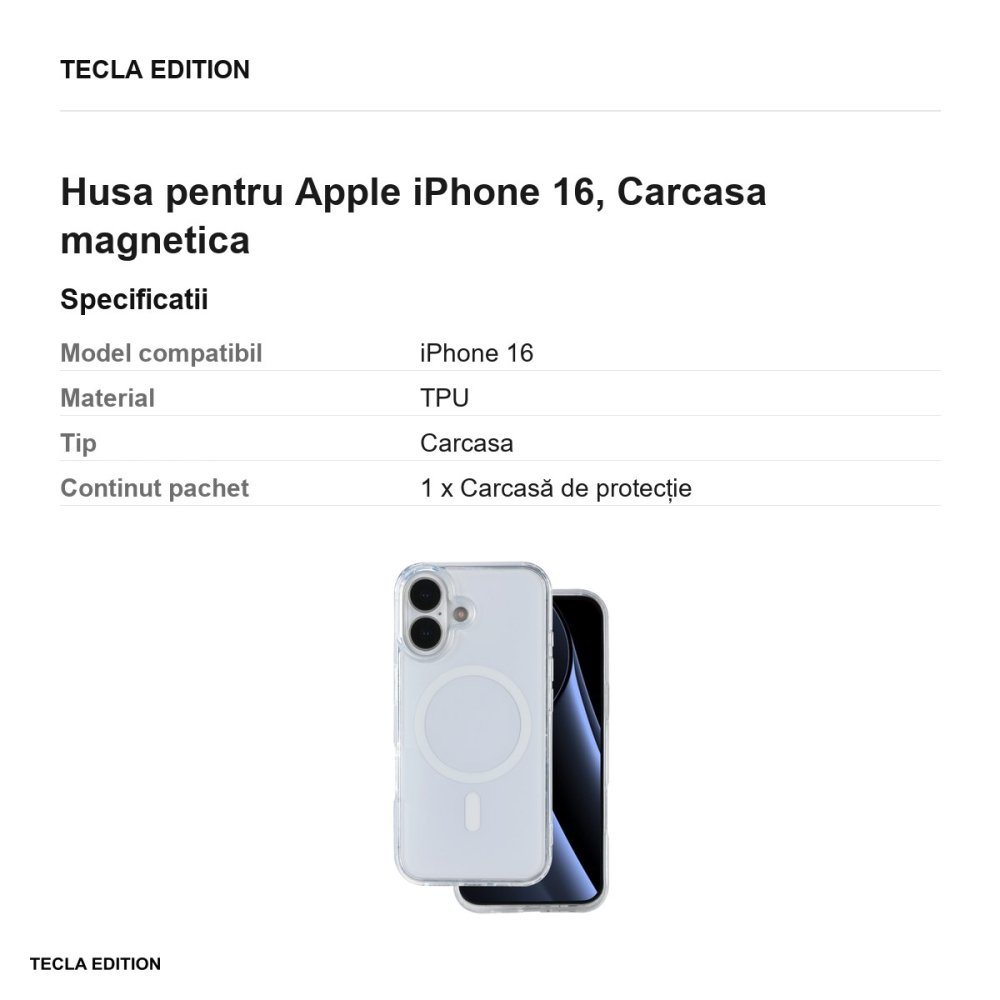 Husa Lowkey Mag pentru Apple iPhone 16, Carcasa magnetica, Alb [3]