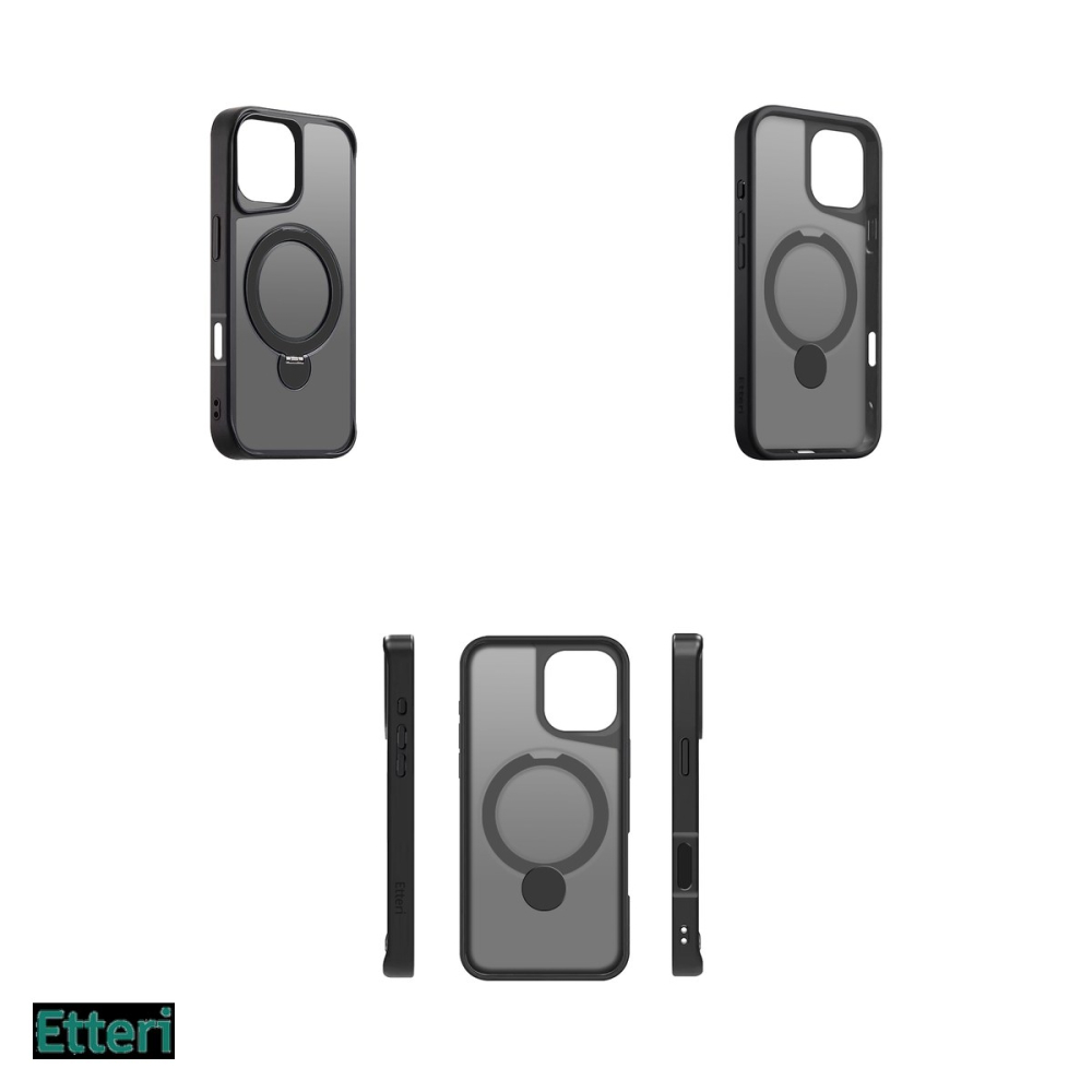 Husa Etteri Matt Mag Ring pentru Apple iPhone 16, Carcasa magnetica, Negru [4]
