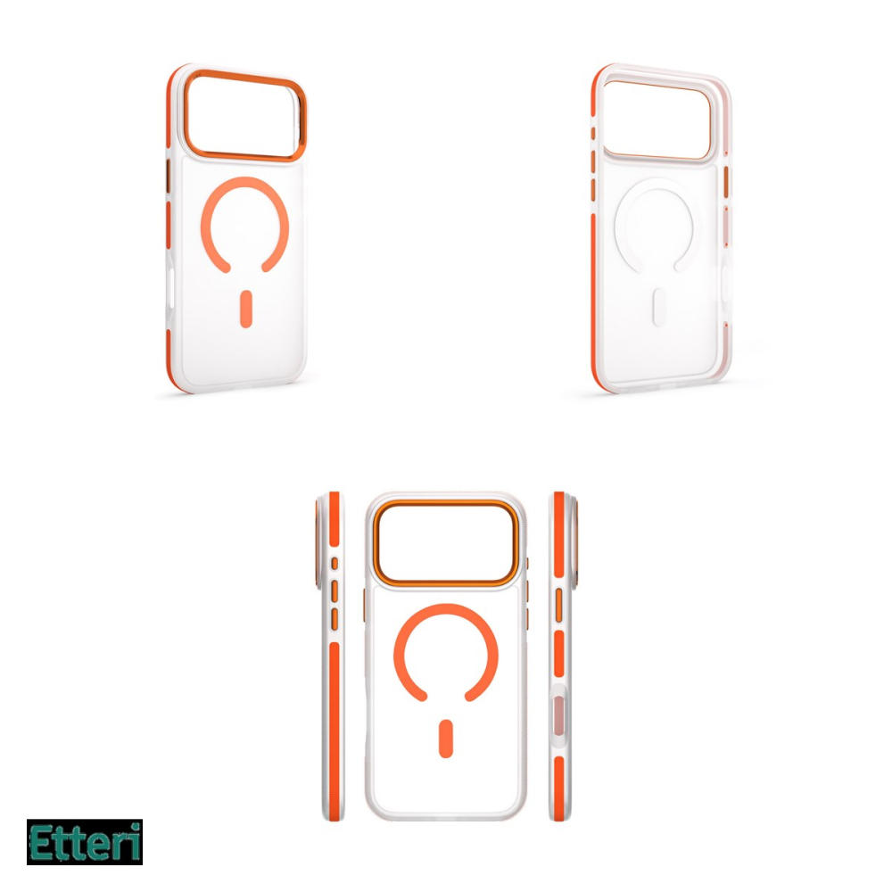 Husa Etteri Icy Mag pentru Apple iPhone 16, Carcasa magnetica, Portocaliu [4]
