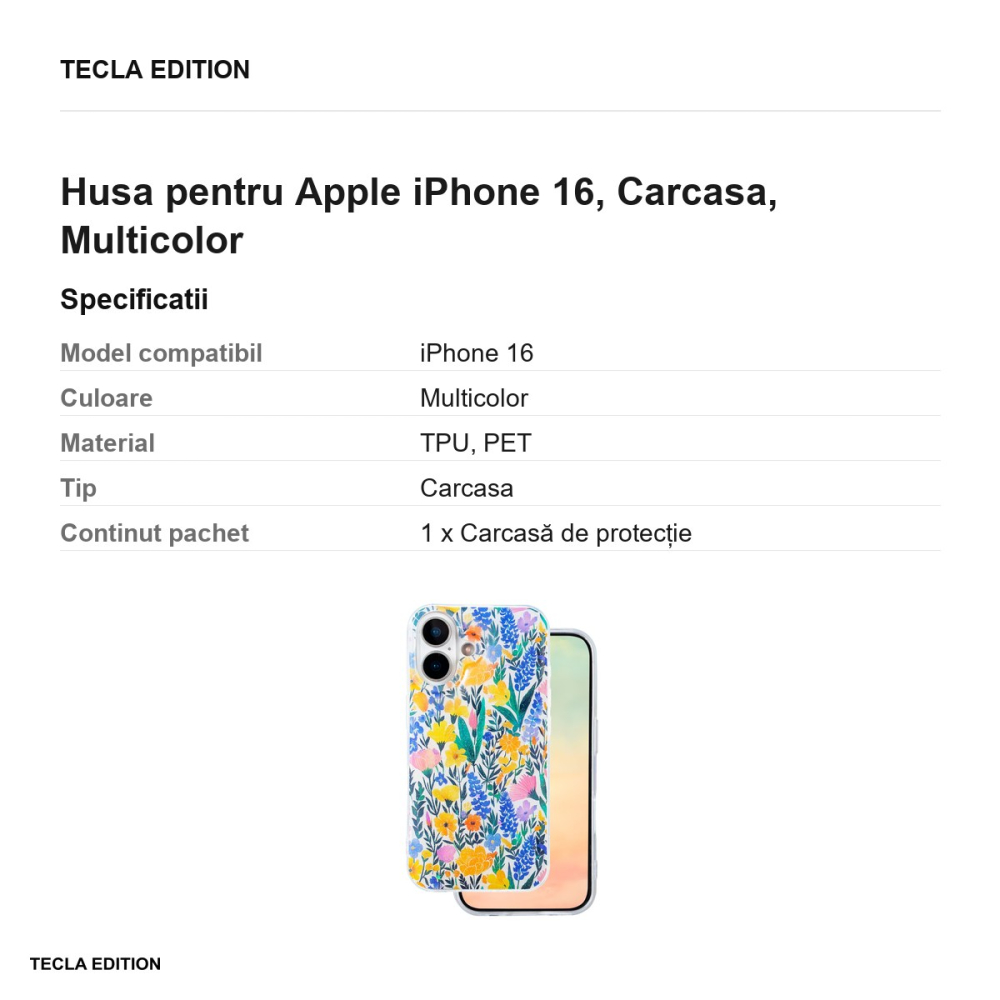 Husa Glow Glam rustic pentru Apple iPhone 16, Carcasa, Multicolor [3]
