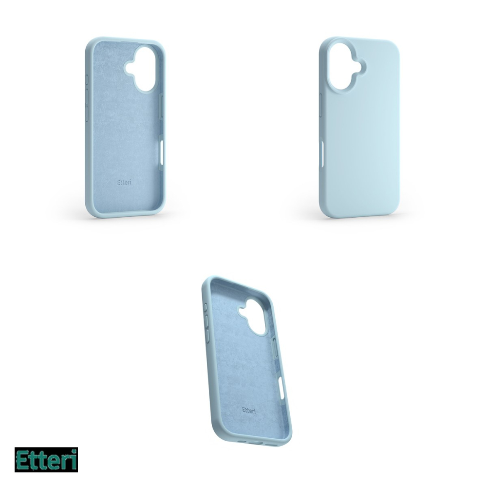 Husa Etteri Silicone pentru Apple iPhone 16 Plus, Carcasa, Albastru [4]