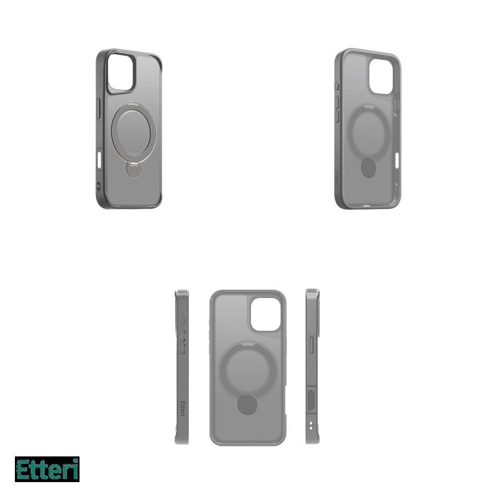 Husa Etteri Matt Mag Ring pentru Apple iPhone 16 Plus, Carcasa magnetica, Gri [4]
