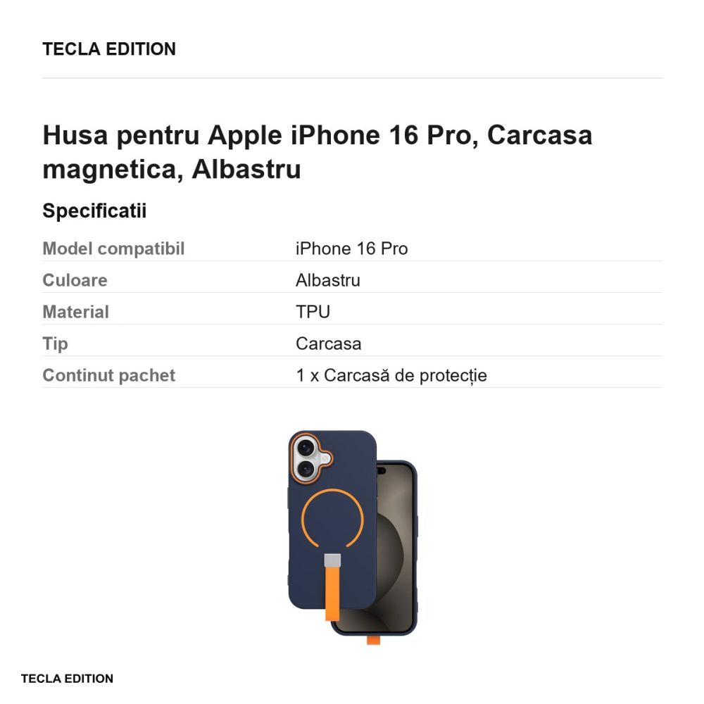 Husa Loop Thin Mag pentru Apple iPhone 16 Pro, Carcasa magnetica, Albastru [3]