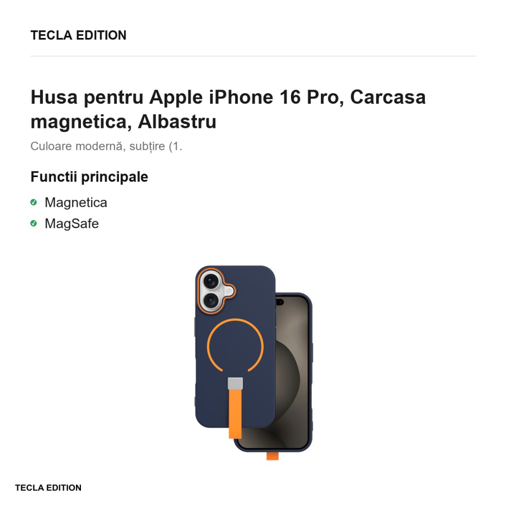 Husa Loop Thin Mag pentru Apple iPhone 16 Pro, Carcasa magnetica, Albastru [2]