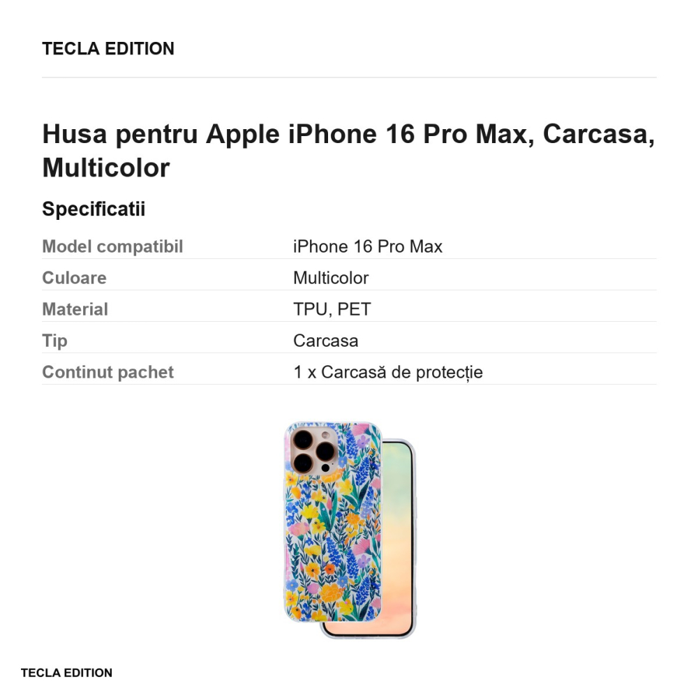 Husa Glow Glam rustic pentru Apple iPhone 16 Pro Max, Carcasa, Multicolor [3]