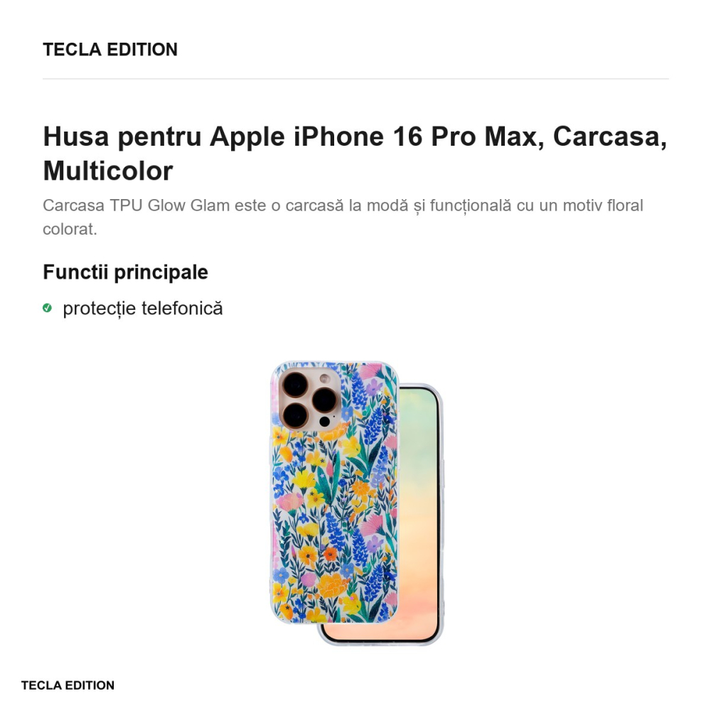 Husa Glow Glam rustic pentru Apple iPhone 16 Pro Max, Carcasa, Multicolor [2]