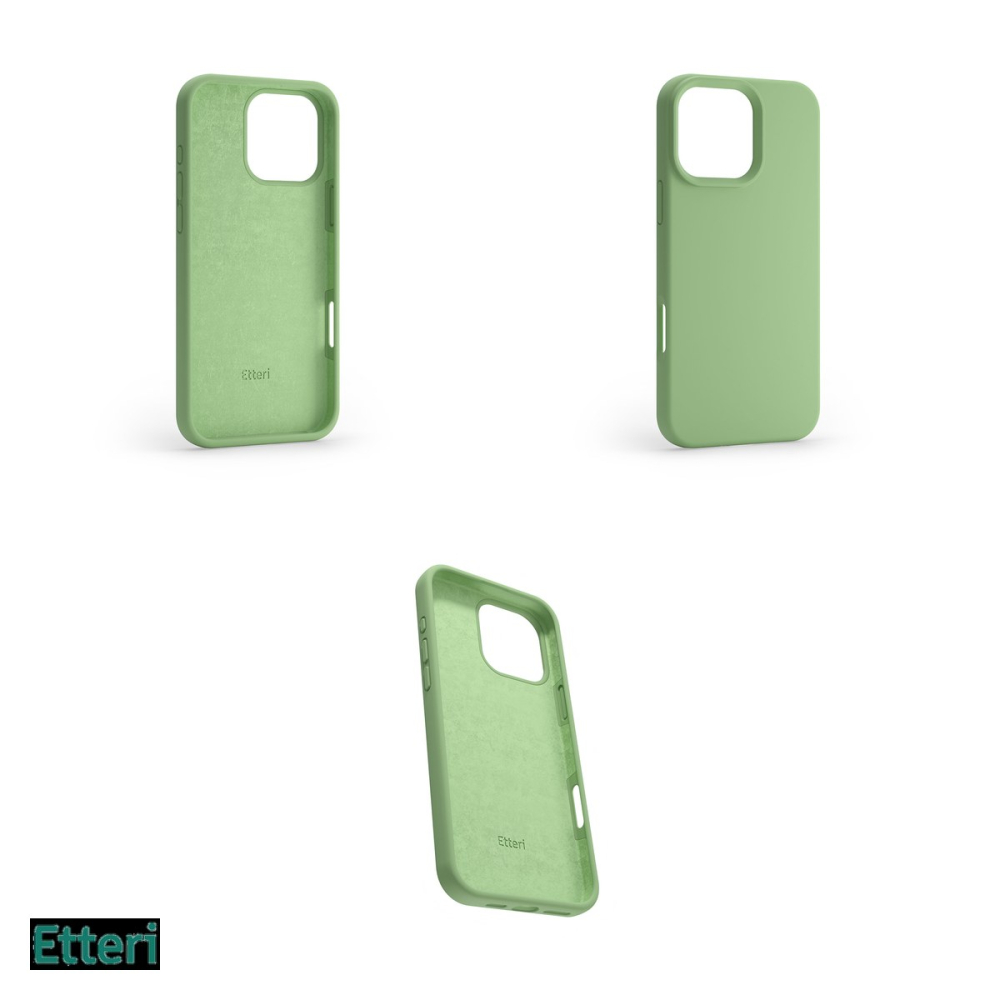 Husa Etteri Silicone pentru Apple iPhone 16 Pro Max, Carcasa, Verde [4]
