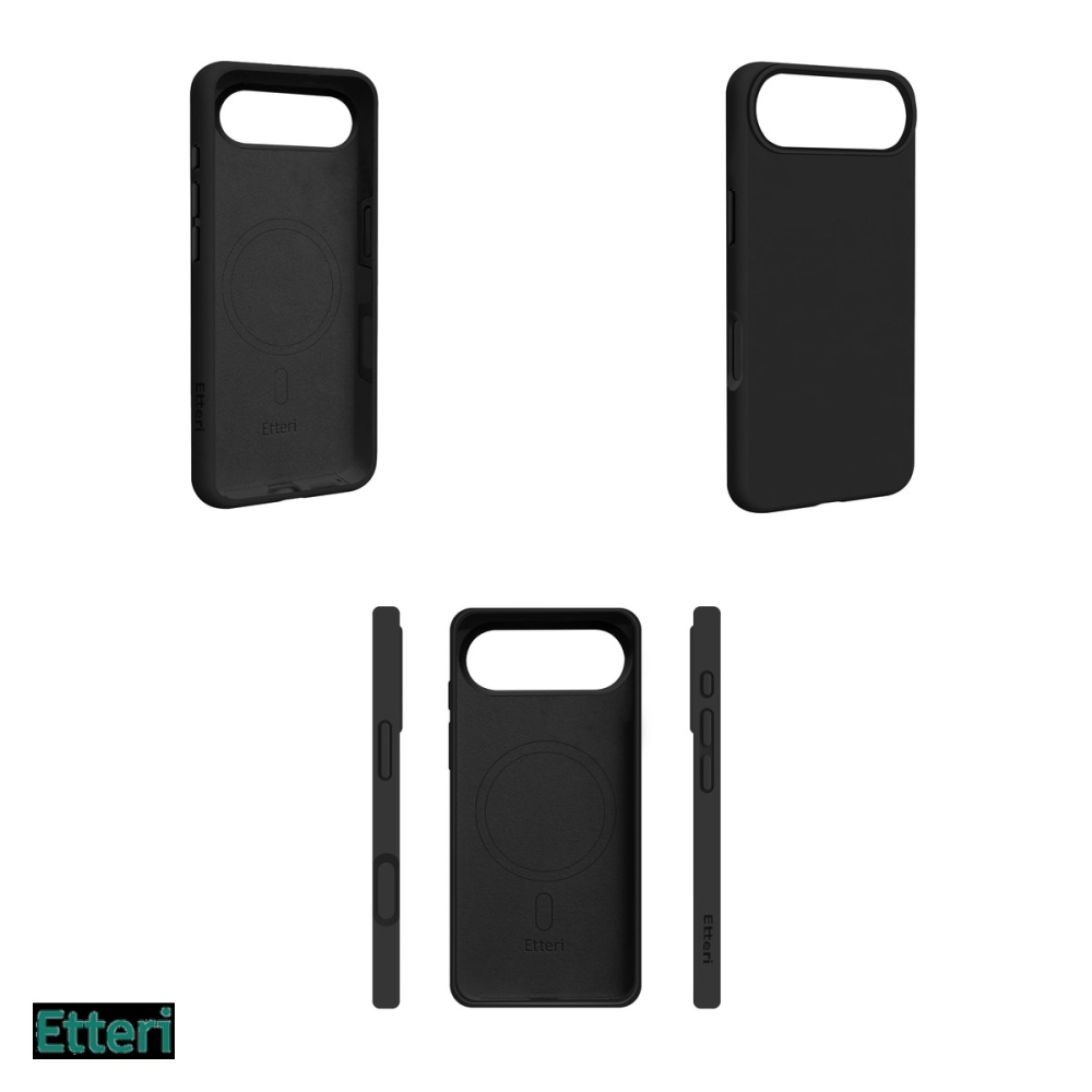 Husa Etteri Silicone Mag pentru Apple iPhone 17 Air, Carcasa magnetica, Negru [4]