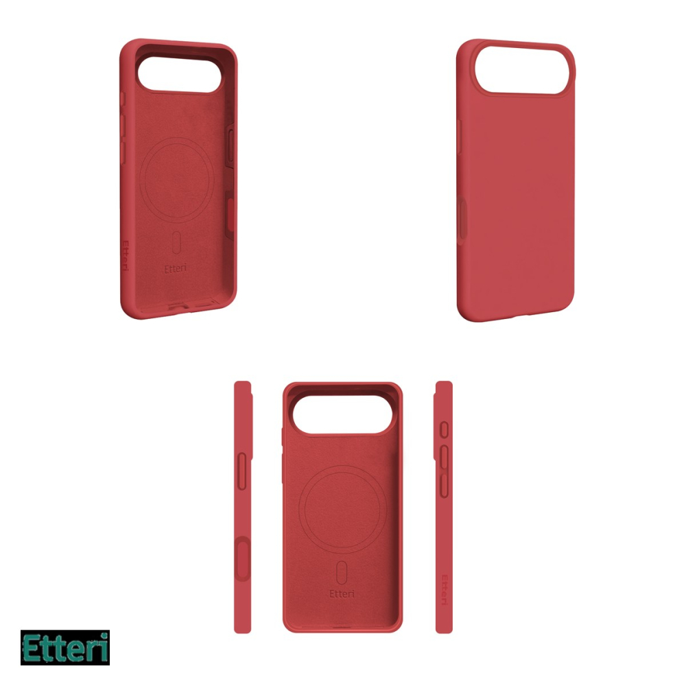 Husa Etteri Silicone Mag raspberry pentru Apple iPhone 17 Air, Carcasa magnetica, Rosu [4]