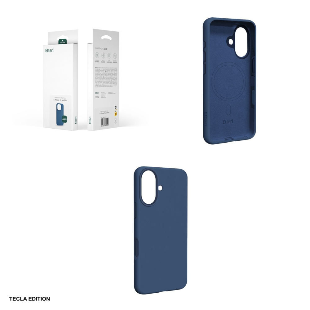 Husa Etteri Silicone Mag pentru Apple iPhone 17, Carcasa magnetica, Albastru [4]