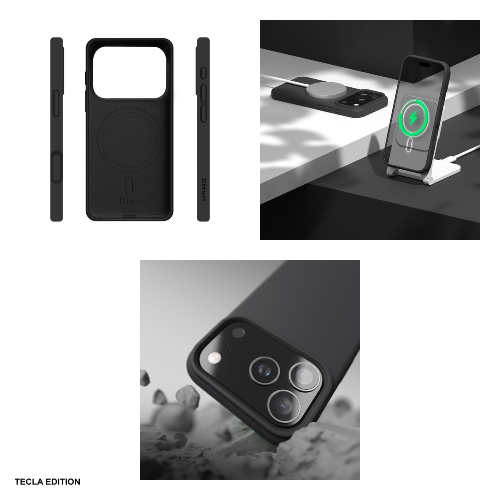 Husa Etteri Silicone Mag pentru Apple iPhone 17 Pro Max, Carcasa magnetica, Negru [5]