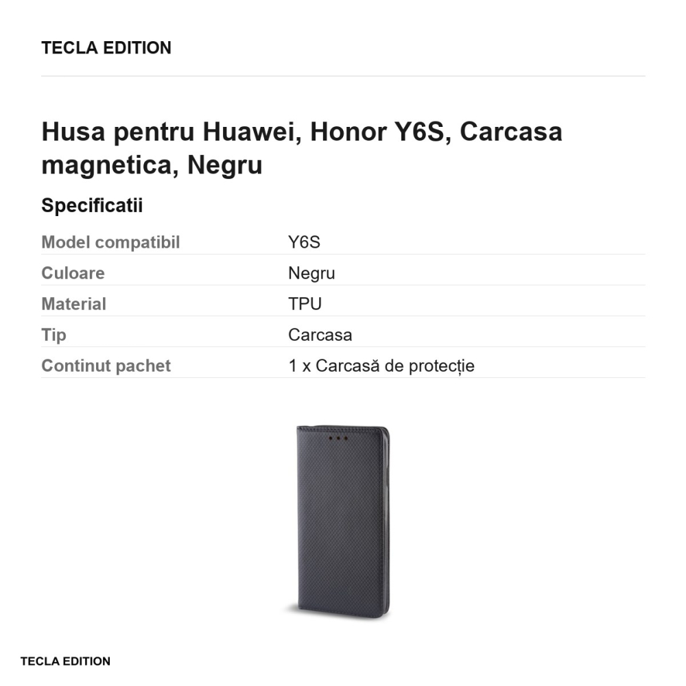 Husa pentru Huawei, Honor Y6S, Carcasa magnetica, Negru [3]