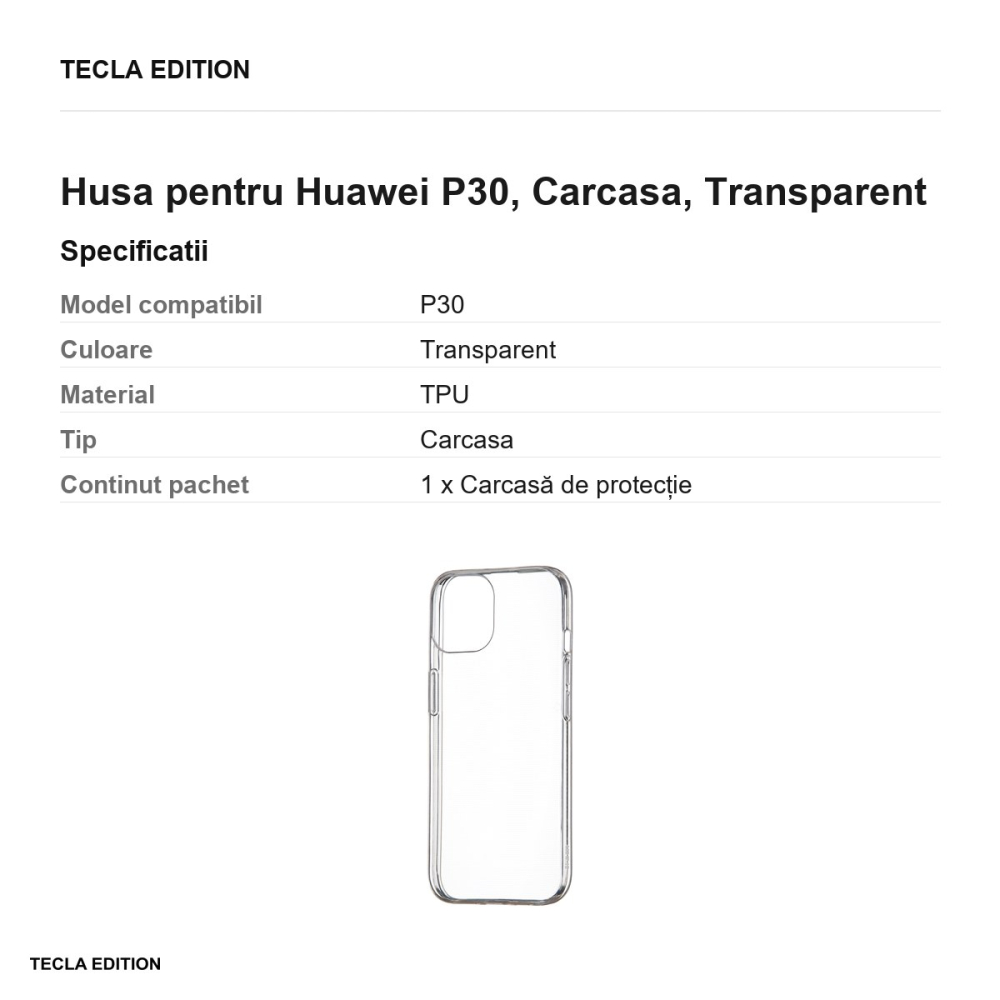 Husa pentru Huawei P30, Carcasa, Transparent [3]