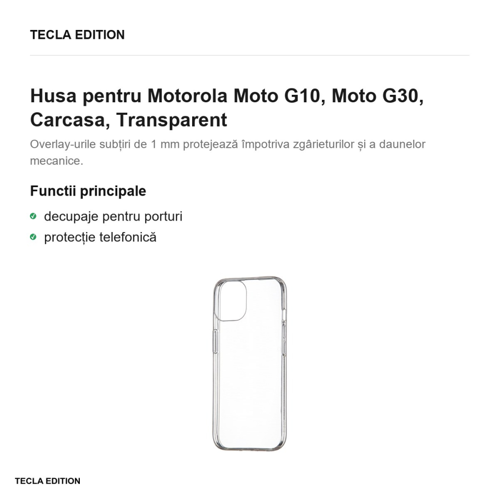 Husa pentru Motorola Moto G10, Moto G30, Carcasa, Transparent [2]