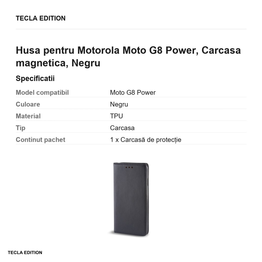 Husa pentru Motorola Moto G8 Power, Carcasa magnetica, Negru [3]