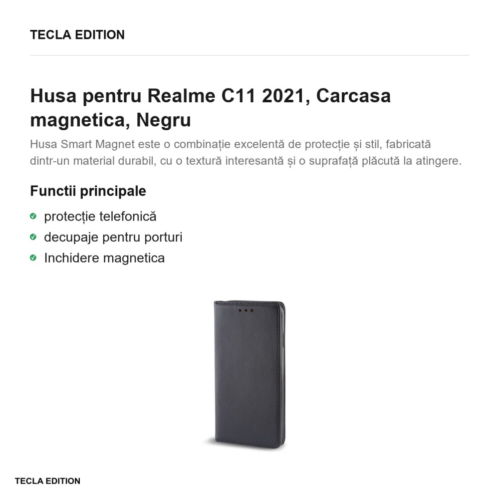 Husa pentru Realme C11 2021, Carcasa magnetica, Negru [2]