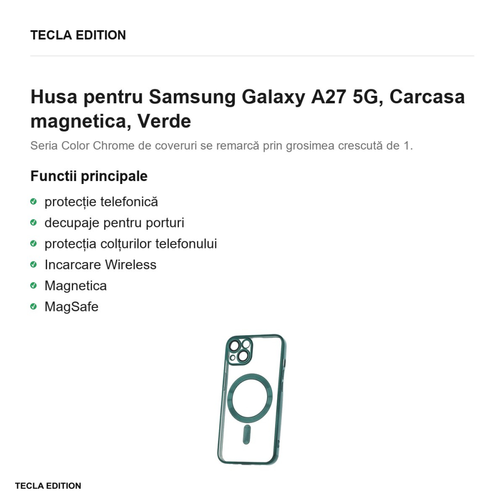 Husa pentru Samsung Galaxy A27 5G, Carcasa magnetica, Verde [2]