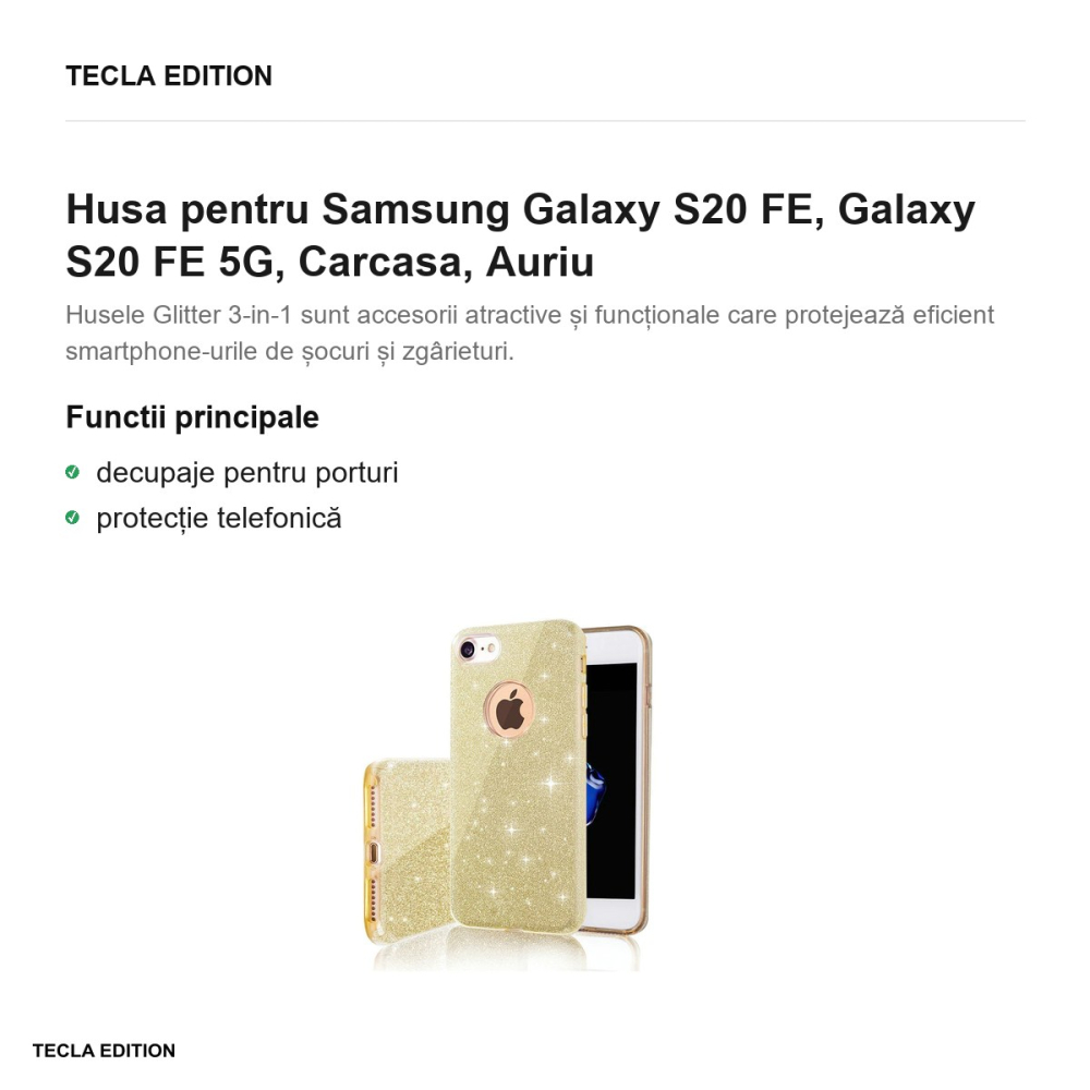 Husa pentru Samsung Galaxy S20 FE, Galaxy S20 FE 5G, Carcasa, Auriu [2]