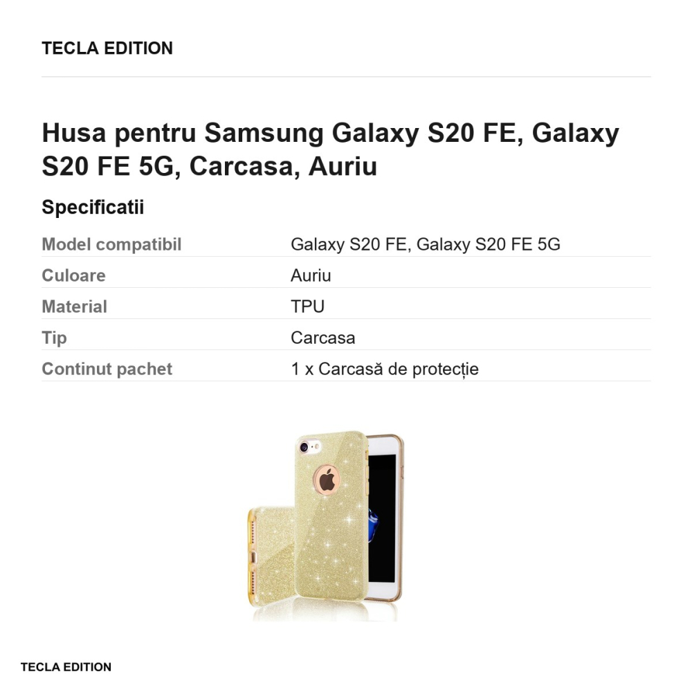 Husa pentru Samsung Galaxy S20 FE, Galaxy S20 FE 5G, Carcasa, Auriu [3]