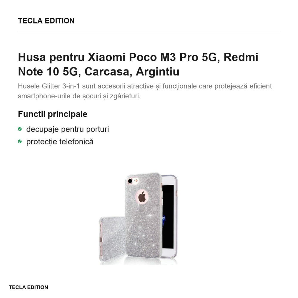 Husa pentru Xiaomi Poco M3 Pro 5G, Redmi Note 10 5G, Carcasa, Argintiu [2]