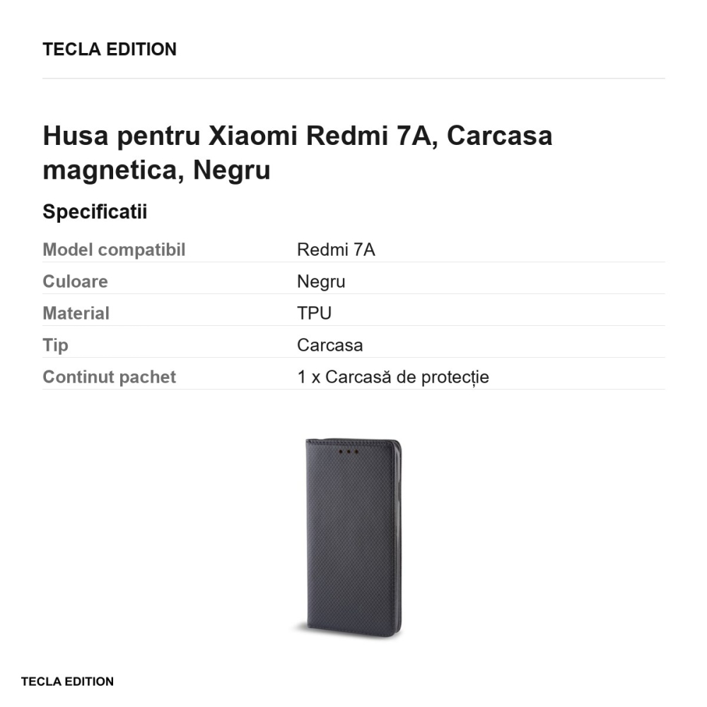 Husa pentru Xiaomi Redmi 7A, Carcasa magnetica, Negru [3]