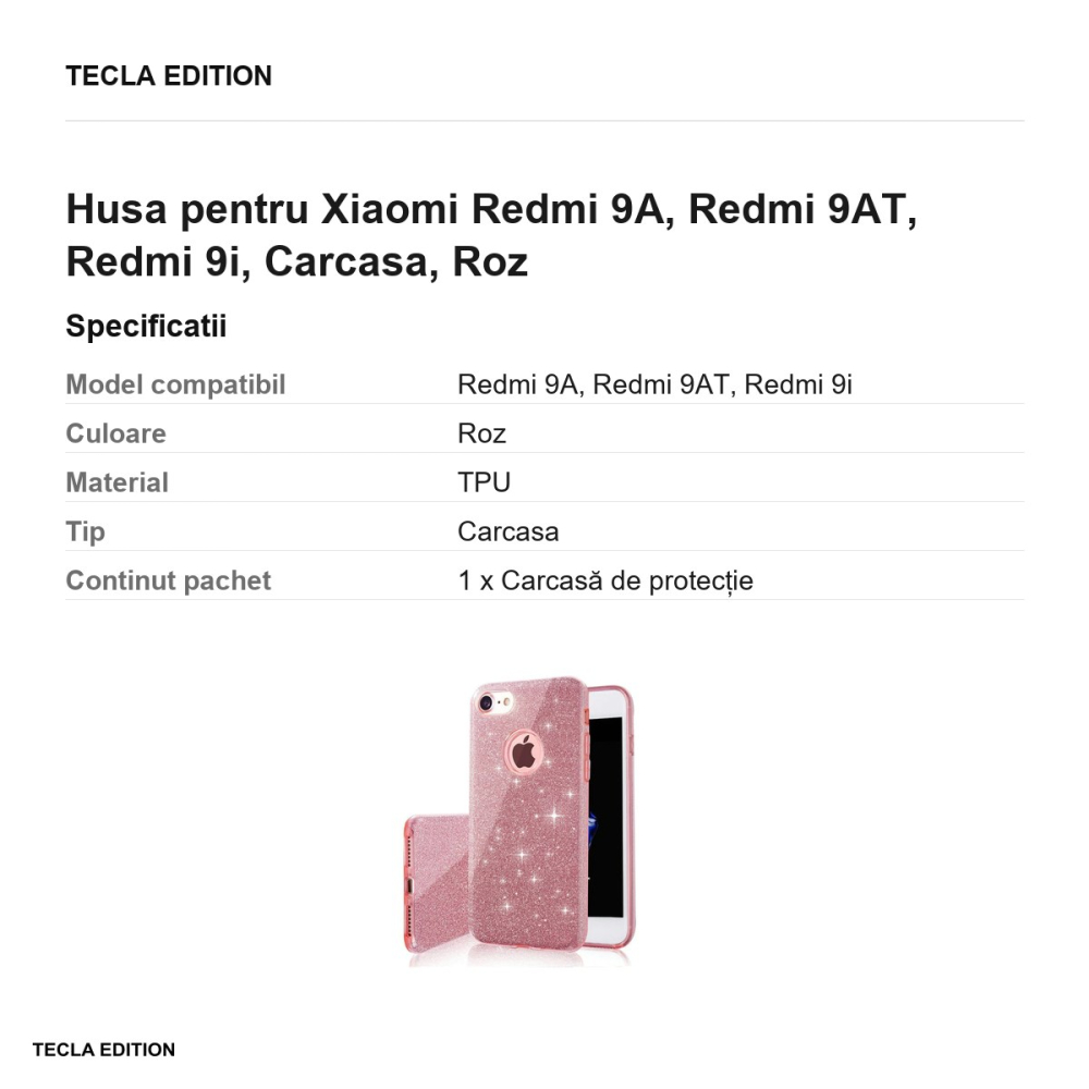 Husa pentru Xiaomi Redmi 9A, Redmi 9AT, Redmi 9i, Carcasa, Roz [3]