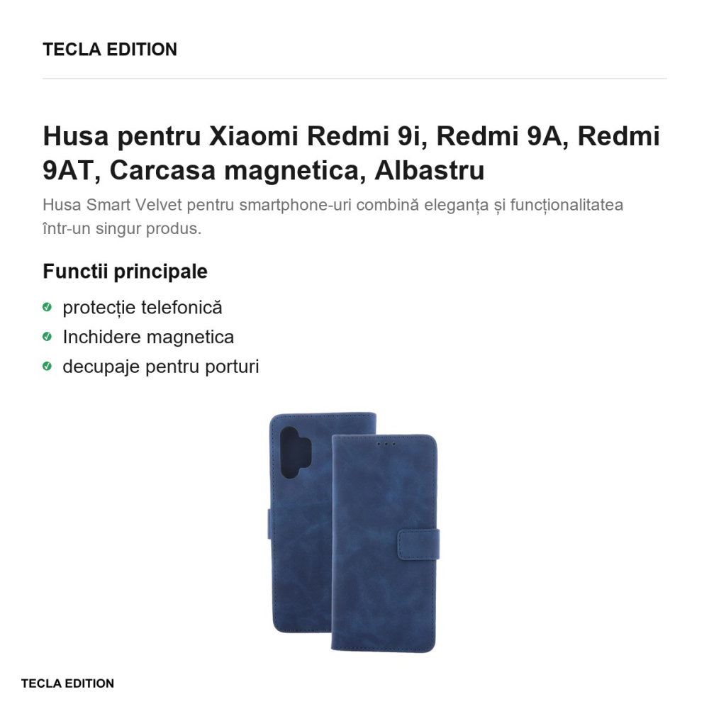 Husa pentru Xiaomi Redmi 9i, Redmi 9A, Redmi 9AT, Carcasa magnetica, Albastru [2]