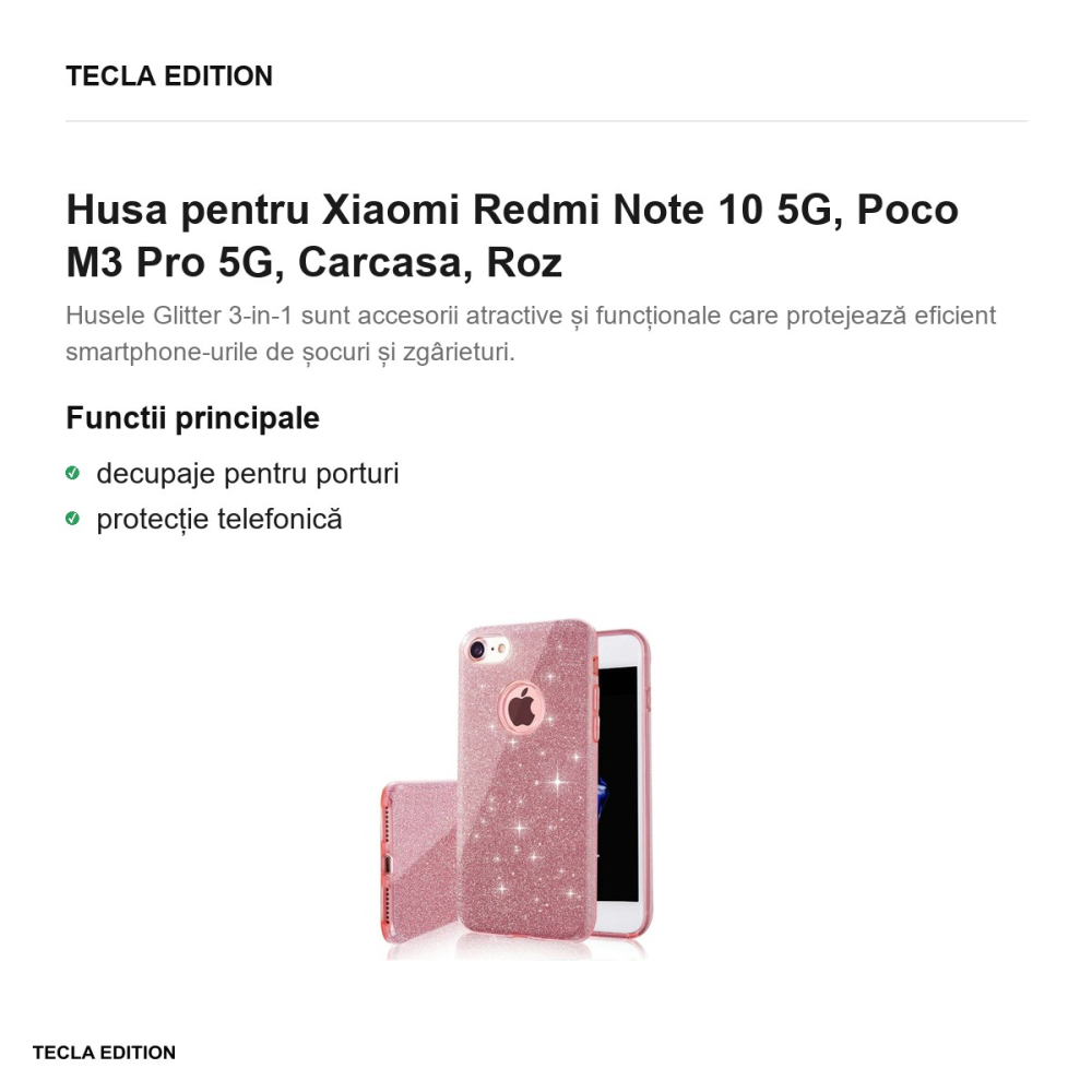 Husa pentru Xiaomi Redmi Note 10 5G, Poco M3 Pro 5G, Carcasa, Roz [2]