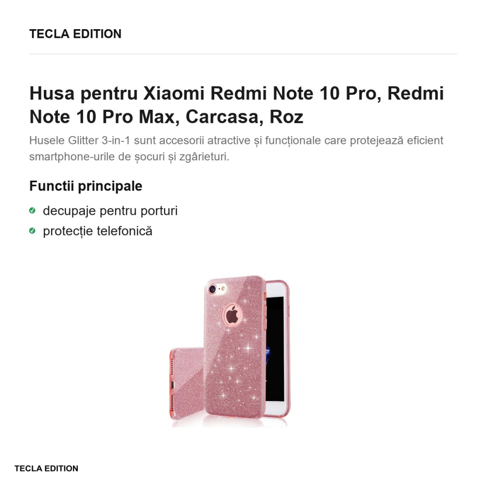 Husa pentru Xiaomi Redmi Note 10 Pro, Redmi Note 10 Pro Max, Carcasa, Roz [2]