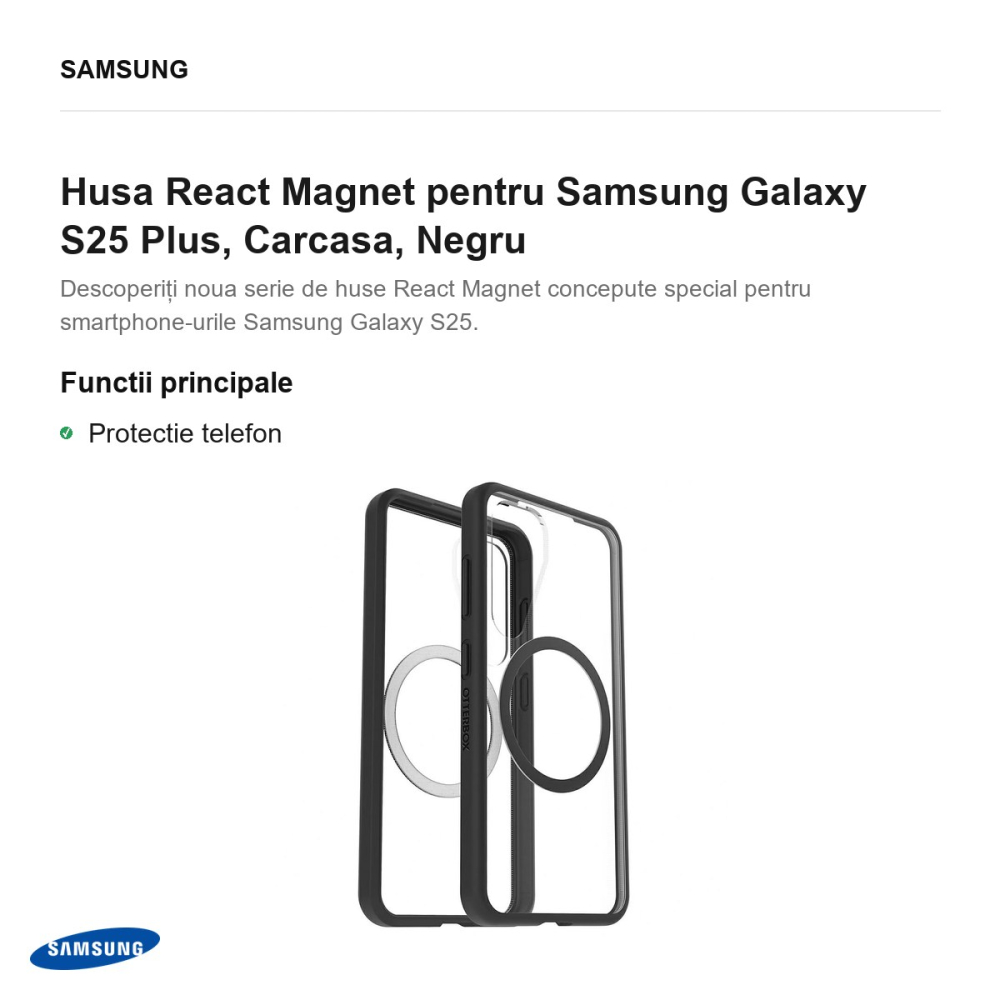 Husa React Magnet pentru Samsung Galaxy S25 Plus, Carcasa, Negru [2]
