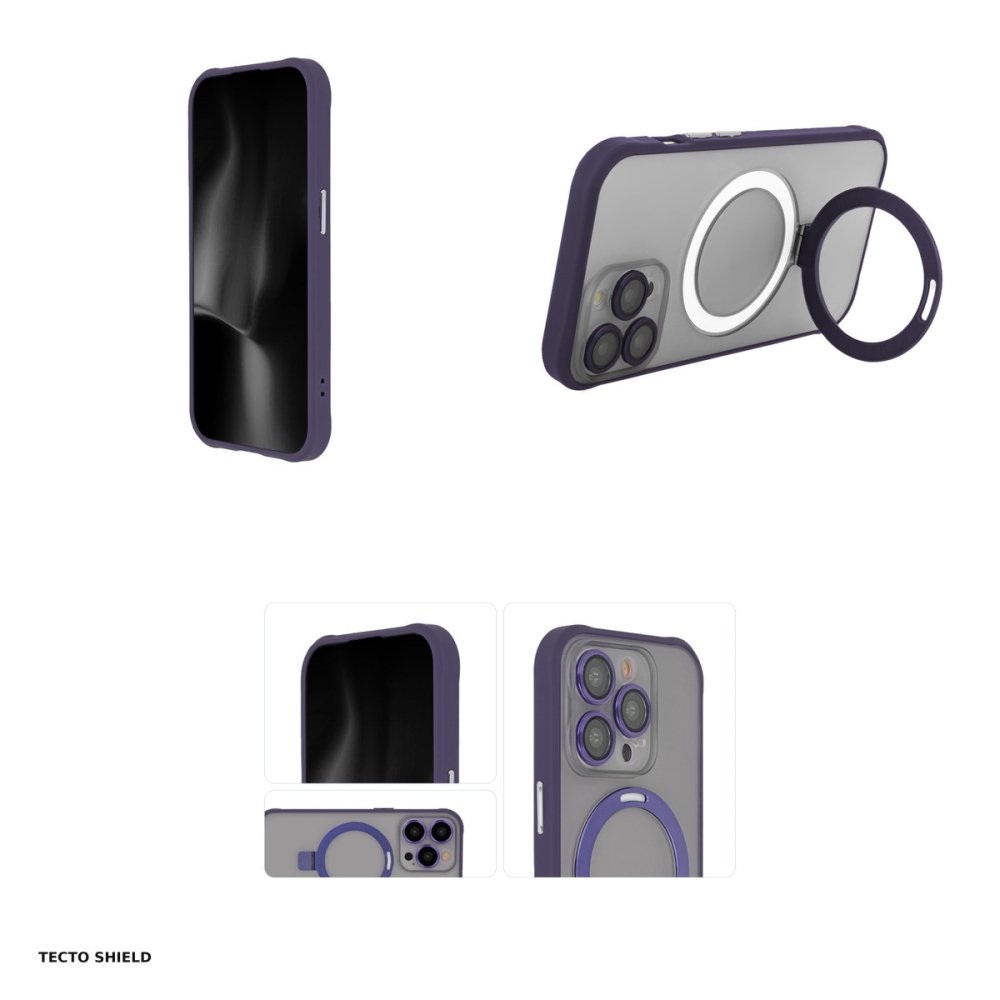 Husa Ring Secure Mag pentru Apple iPhone 15, Carcasa, Mov [4]
