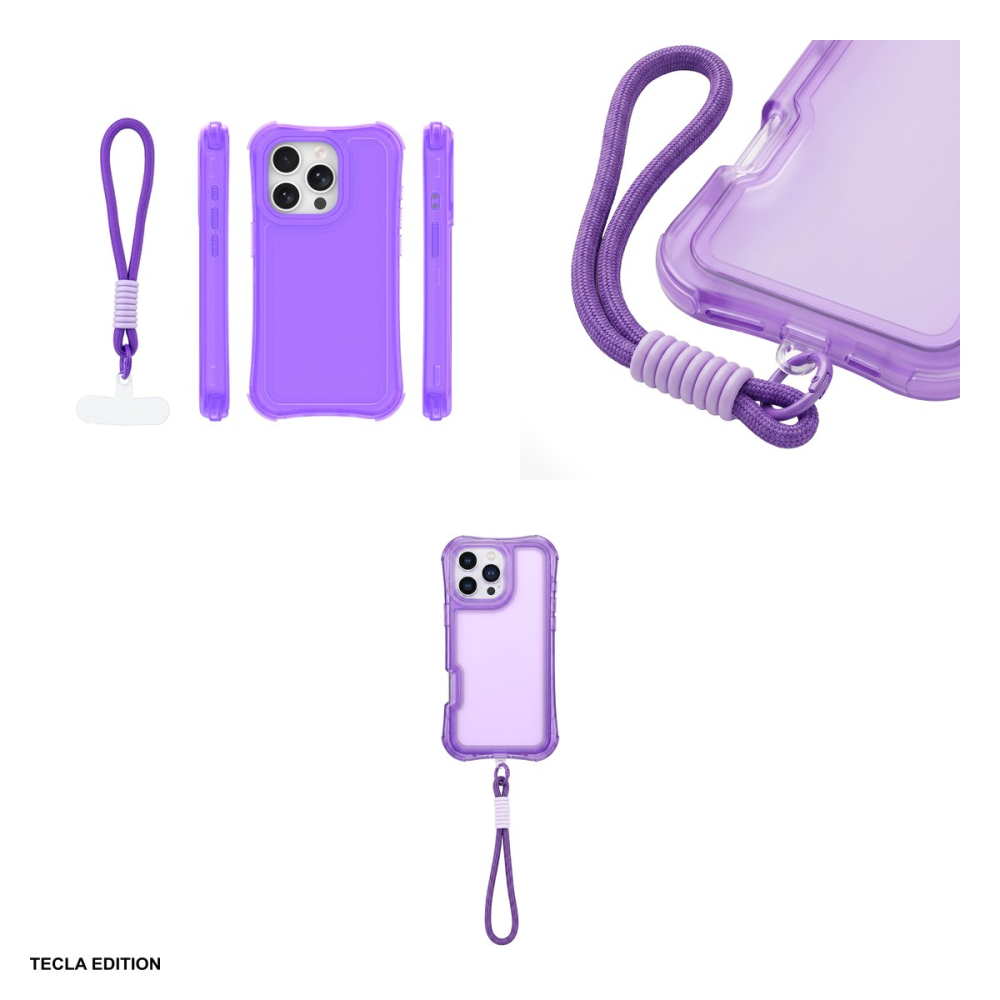 Husa Safepop strap pentru Apple iPhone 15 Pro, Carcasa, Mov [4]