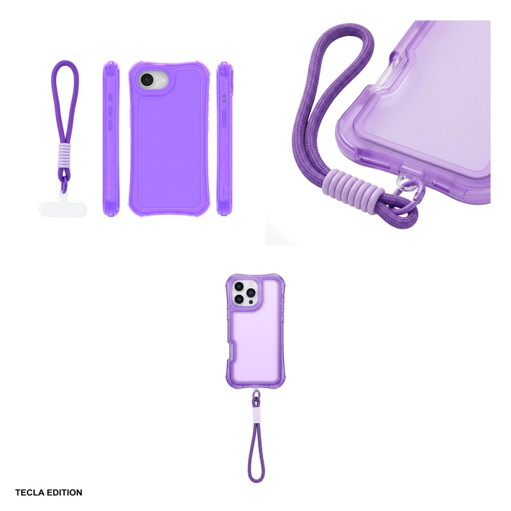 Husa Safepop strap pentru Apple iPhone 16e, iPhone 17e, Carcasa, Mov [4]