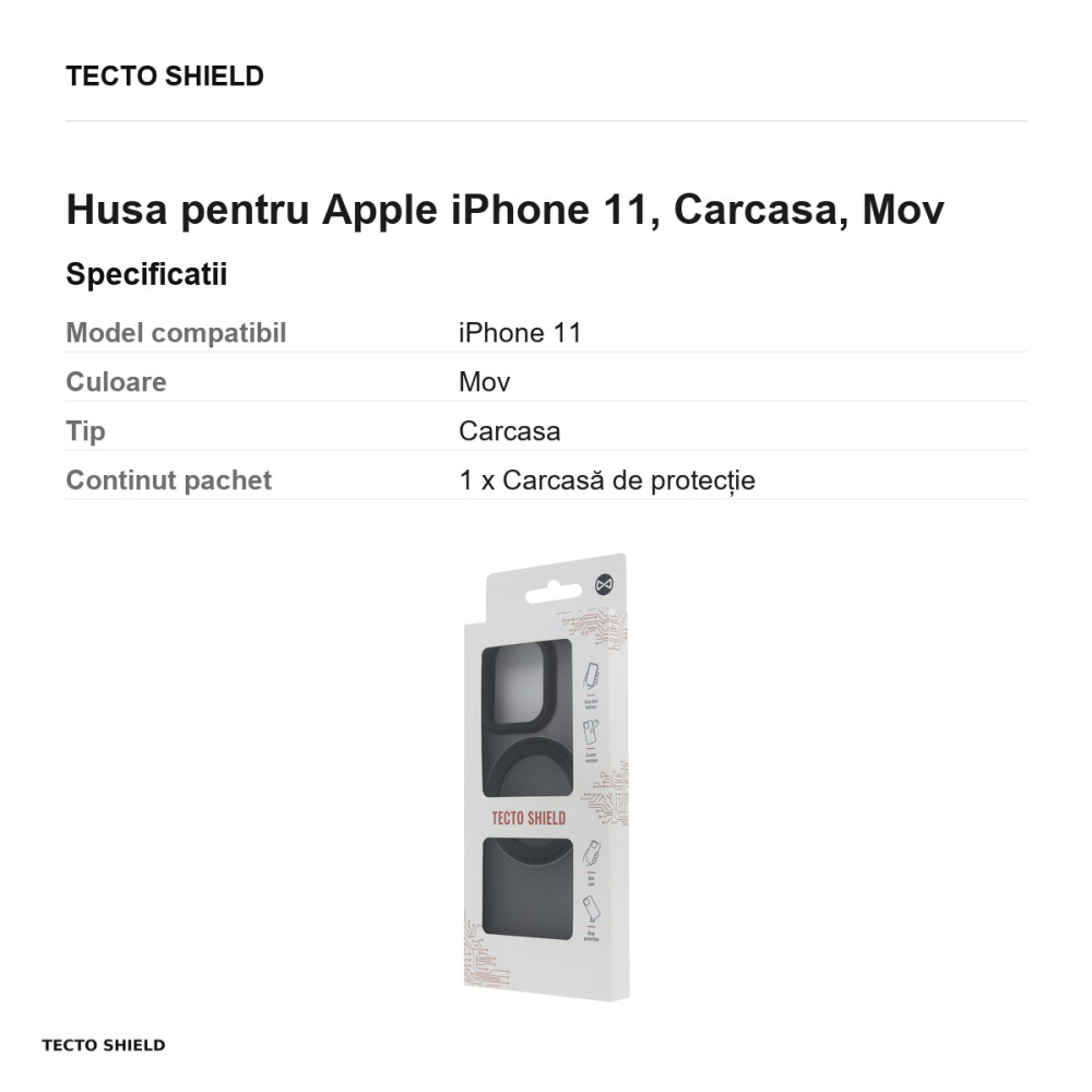Husa Satin Elegant Mag pentru Apple iPhone 11, Carcasa, Mov [3]
