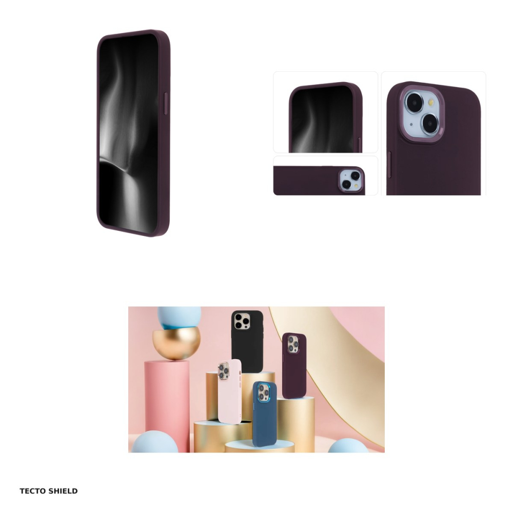 Husa Satin Elegant pentru Apple iPhone 15 Pro, Carcasa, Visiniu [4]