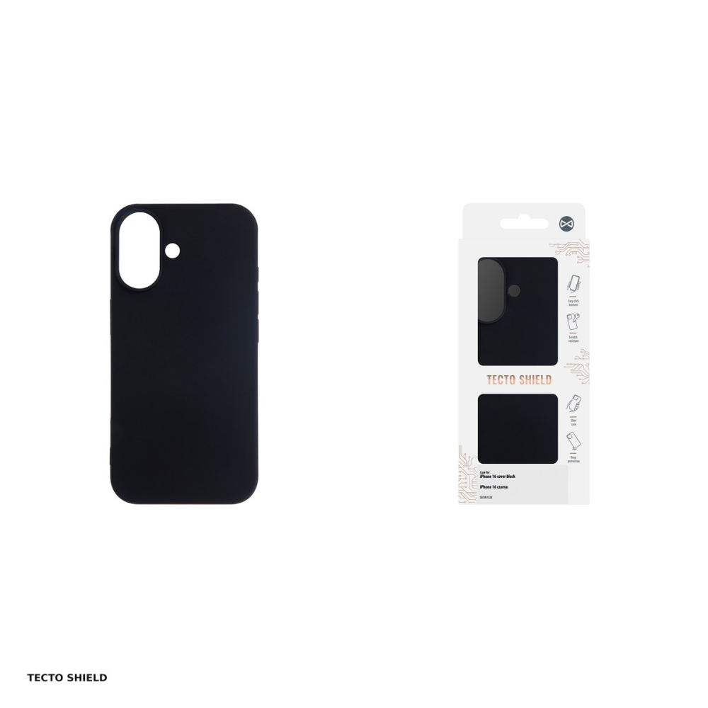 Husa Satin Flex pentru Apple iPhone 16, Carcasa, Negru [4]