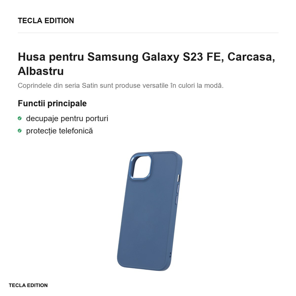 Husa Satin pentru Samsung Galaxy S23 FE, Carcasa, Albastru [2]
