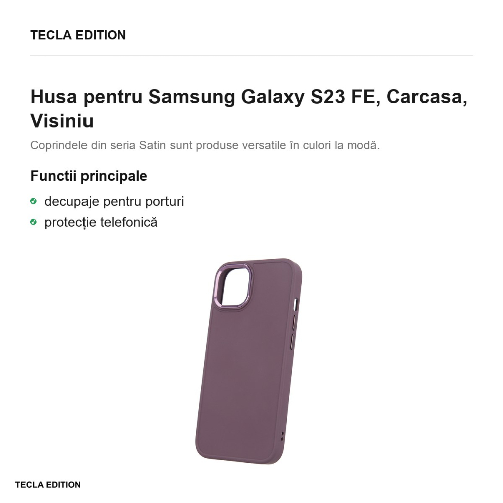 Husa Satin pentru Samsung Galaxy S23 FE, Carcasa, Visiniu [2]