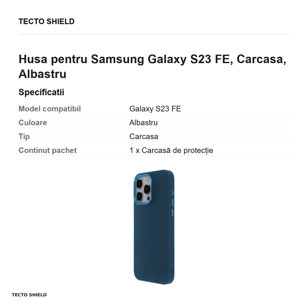 Husa Satin Touch pentru Samsung Galaxy S23 FE, Carcasa, Albastru [3]