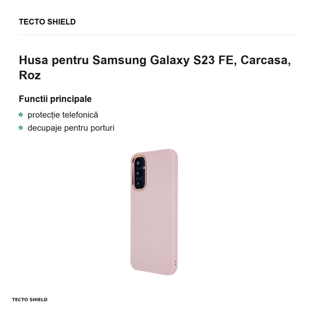 Husa Satin Touch pentru Samsung Galaxy S23 FE, Carcasa, Roz [2]