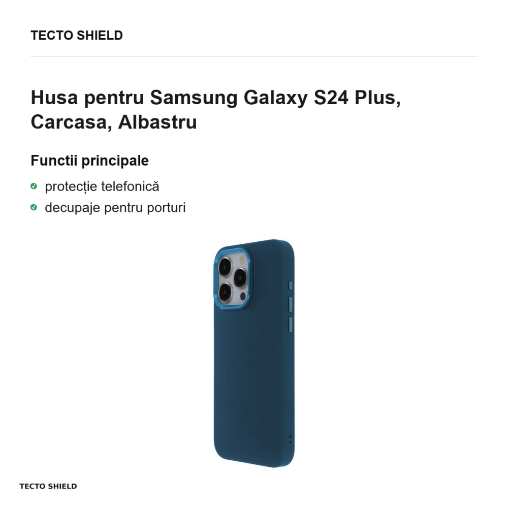 Husa Satin Touch pentru Samsung Galaxy S24 Plus, Carcasa, Albastru [2]