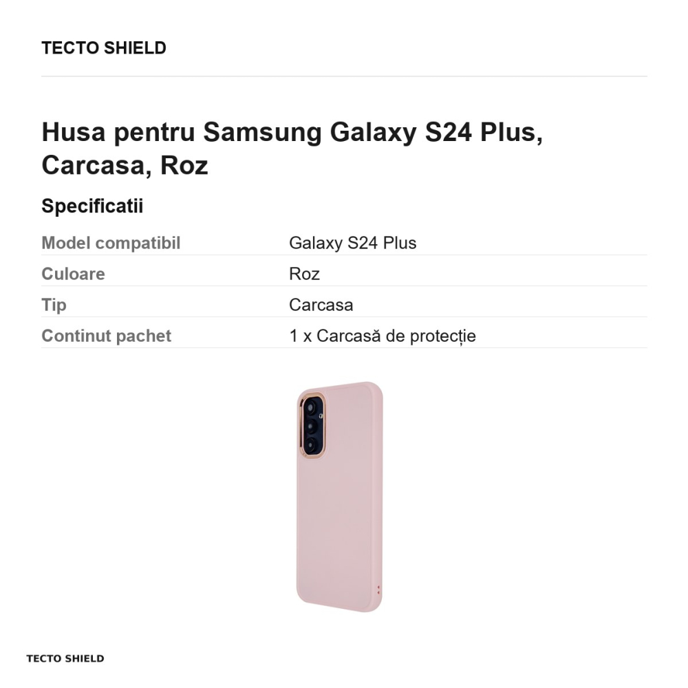 Husa Satin Touch pentru Samsung Galaxy S24 Plus, Carcasa, Roz [3]