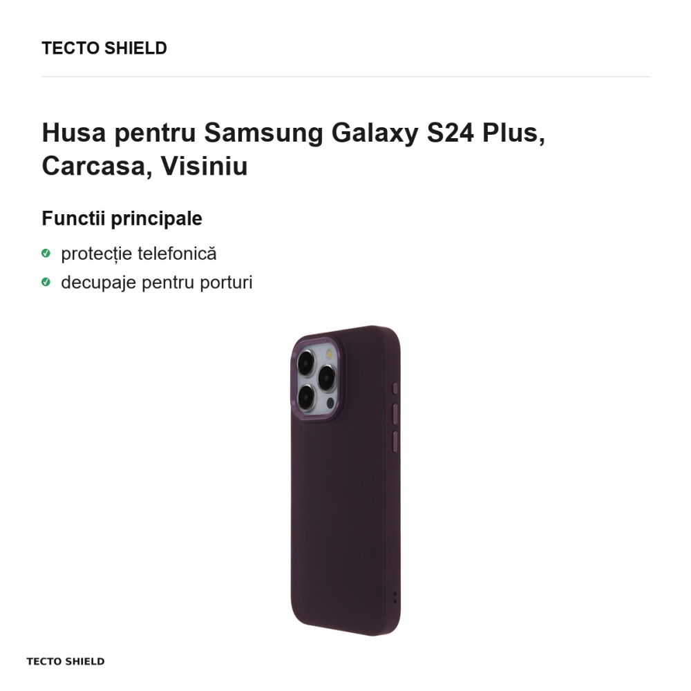 Husa Satin Touch pentru Samsung Galaxy S24 Plus, Carcasa, Visiniu [2]