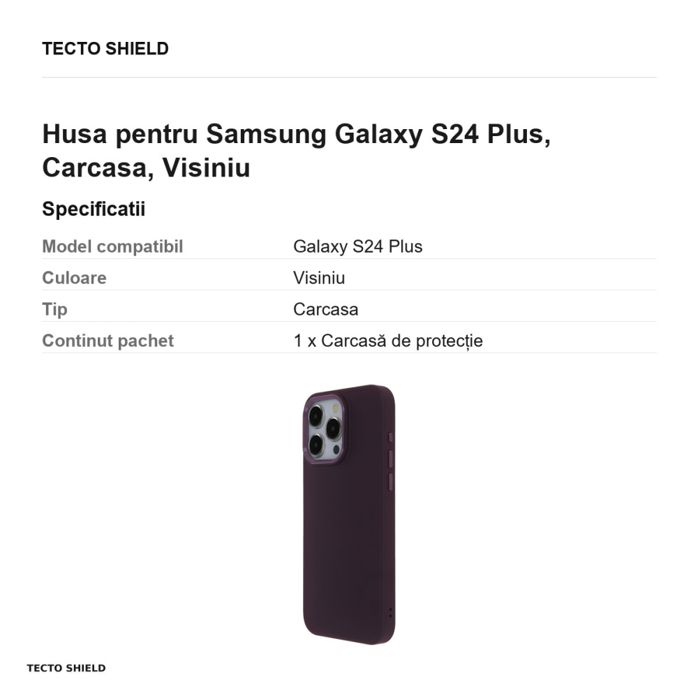 Husa Satin Touch pentru Samsung Galaxy S24 Plus, Carcasa, Visiniu [3]