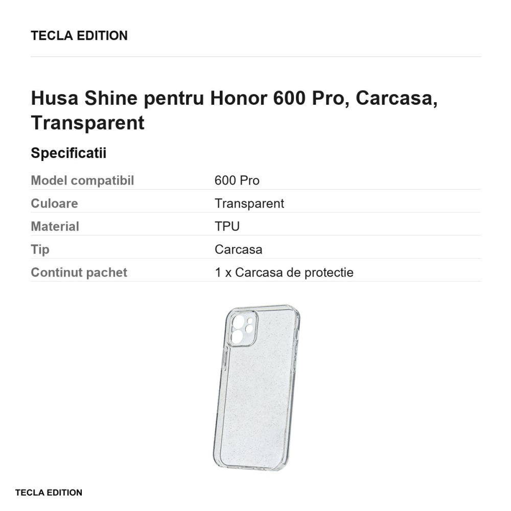 Husa Shine pentru Honor 600 Pro, Carcasa, Transparent [3]